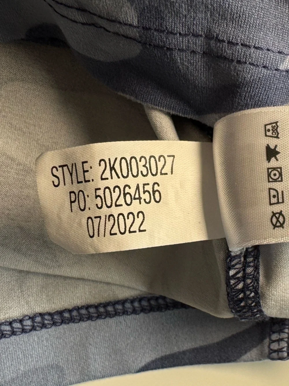 Vineyard Vines Performance ~Soft Sports Bra ~Camo/Blue Gray loungewear ~ Size XL